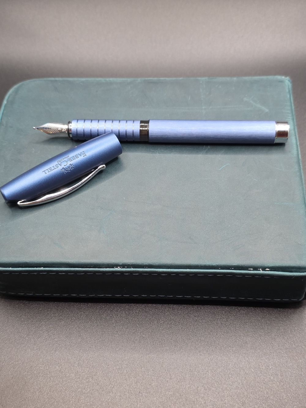 Faber-Castell Essentio Fountain Pen- Matte Blue - Steel Nib, Broad.